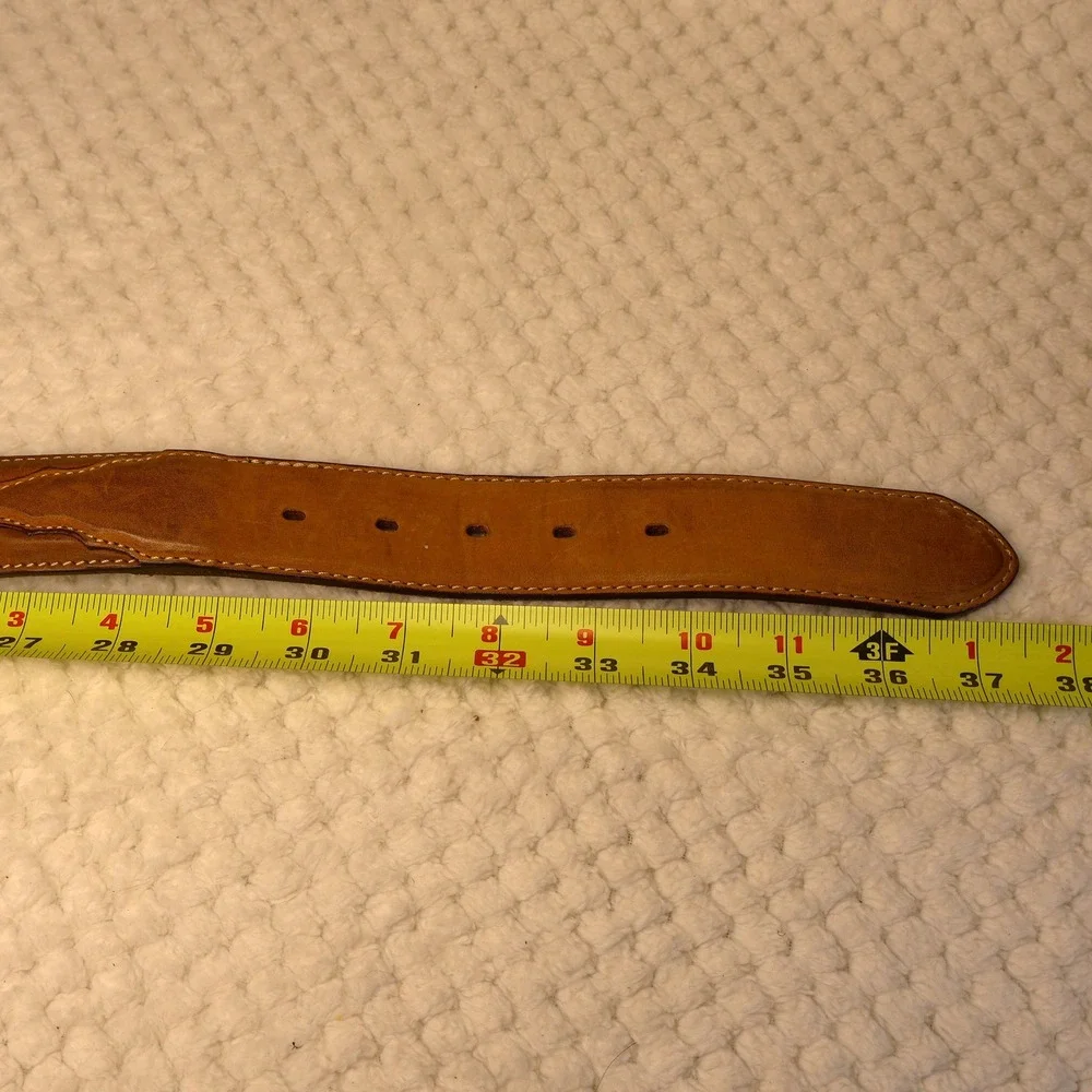 Justin Mens 32 Leather Belt Brown Barbed Wire Western Cowboy C10817